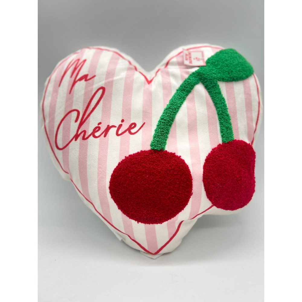 New Target Bullseye Ma Cherie Heart Pillow Decorative Pink‎ Striped Cherry Plush